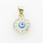 Womens BP117 Kabbalah Evil Eye 14K Solid Yellow Gold Good Luck Charm Pendant 1