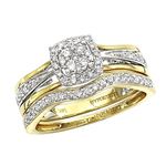 Affordable 14K Gold Diamond Engagement Ring Set We