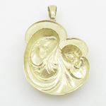Unisex 10K Solid Yellow Gold virgin mary and baby jesus pendant Length - 2.87 inches Width - 1.69 in