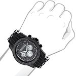 Mens Black Diamond Watch 0.50Ct LUXURMAN Designe-3