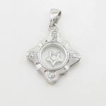 Women silver star cz pendant SB13 22mm tall and 17mm wide 3