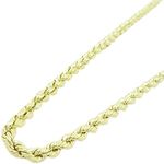 "Mens 10k Yellow Gold rope chain ELNC29 20"" long and 3mm wide 1"