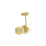 14K Yellow gold Flower cz stud earrings for Children/Kids web168 1