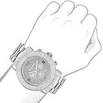 Iced Out Watches: Large Bezel Escalade Real Diamond Watch for Men 6.25ct 3