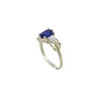 10k Yellow Gold Syntetic blue gemstone ring ajr13 Size: 7 1