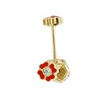 14K Yellow gold Flower cz stud earrings for Children/Kids web117 1