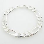Mens 925 Sterling Silver figaro bracelet franco cuban miami rope charm fancy Figaro link bracelet 1