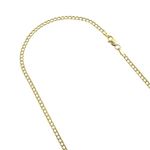 "10K Yellow Gold 4mm wide 24"" long diamond cut Curb Cuban Italy Chain Necklace with Lobster Clasp G