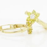 14K Yellow gold Flower cz hoop earrings for Children/Kids web341 3