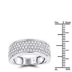 4 Row Mens Pave Set Natural Diamond Wedding 14K-3