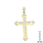 Mens Natural 2Ctw Diamond Cross Pendant 14K For-3