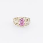 10k Yellow Gold Syntetic pink gemstone ring ajjr65 Size: 2.25 3