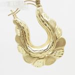 10k Yellow Gold earrings Fancy puff bamboo gold earrings AGBE60 3