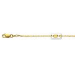 14K Yellow Gold 1.5mm wide Diamond Cut Bead Chain with Lobster Clasp 1