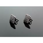 Sterling Silver Unisex Fashion Square Hand Set Stud Earrings ME0226c 1