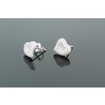 Sterling Silver Heart Shape Fashion Hand Set Stud Earrings ME0212c 1