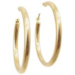 10k Yellow Gold earrings Plain hoop AGBE9 1