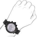 Ladies Diamond Watches: Luxurman Real Black Diamond Watch 2.15 Carats Pink Dial 3