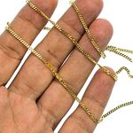 14K YELLOW Gold SOLID ITALY CUBAN Chain - 24 Inches Long 2MM Wide 3