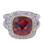 "Ladies .925 Italian Sterling Silver Ruby Red synthetic gemstone ring SAR56 6