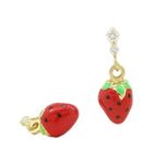 14K Yellow gold Strawberry chandelier earrings for Children/Kids web514 1