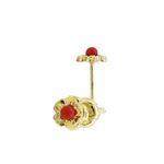 14K Yellow gold Flower pearl stud earrings for Children/Kids web213 1