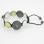 Tri colored Greek style medusa string bracelet beaded macrame jewelry fashion 3