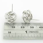 be28 fancy earrings 14K white gold italian ball stud huggie hoop 3