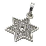 Womens White star of david cz pendant Silver33 1