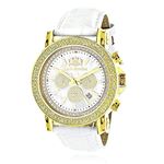 Escalade by Luxurman Mens Watch Real Diamonds 0.25ct Yellow Gold White MOP 1