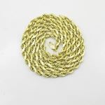 "Mens 10k Yellow Gold rope chain ELNC11 22"" long and 3mm wide 3"