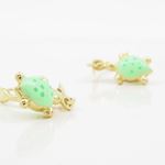 14K Yellow gold Tortoise chandelier earrings for Children/Kids web382 3