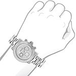 Iced Diamond Watches 0.3ct Luxurman Diamond Watch For Women White Gold Plated 3