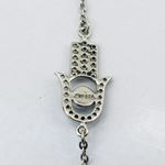 Womens Sterling silver Hamsa evil eye pendant necklace 3