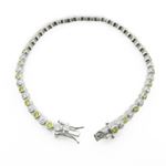 Ladies .925 Italian Sterling Silver white and yellow cz bracelet 3