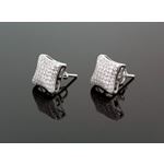 Sterling Silver Unisex Fashion Hand Set Stud Earrings ME0217c 1