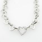 Ladies .925 Italian Sterling Silver Heart Link Necklace Length - 16 inches Width - 10mm 3