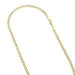 "10K 24"" long Yellow Gold 5.3mm wide Curb Cuban Italy Lite Chain Necklace with Lobster Clasp FJ-120