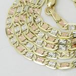 "14K Three tone valentine chain 24"" Long 3MM Wide MLC10 3"