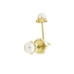 14K Yellow gold Big pearl stud earrings for Children/Kids web223 1