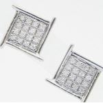 Mens 925 Sterling Silver Earrings Stud Hoops Huggie Ball Fashion Dangle White Ninja Star Pave Earrin