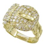 10K Yellow Gold womens designer lace ring ASVJ9 1