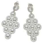 Womens Multiple round drop cz chandelier earring Silver6 1