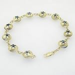 Ladies 10K Solid Yellow Gold evil eye star bracelet Length - 7 inches Width - 10mm 3