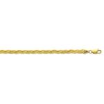 14K Yellow Gold 3.5mm wide Diamond Cut Braided Fox Chain with Lobster Clasp 1