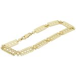 Women 10k Yellow Gold link vintage style bracelet 7.5 inches long and 6mm wide 1