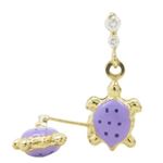 14K Yellow gold Tortoise cz chandelier earrings for Children/Kids web392 1