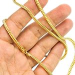 10K YELLOW Gold HOLLOW FRANCO Chain - 22 Inches Long 3MM Wide 3