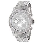 Iced Out Watch Chronograph Subdials Real Luxurman Mens Genuine Diamonds 1.25ct 1