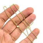 14K YELLOW Gold SOLID BALL Chain - 22 Inches Long 2MM Wide 3